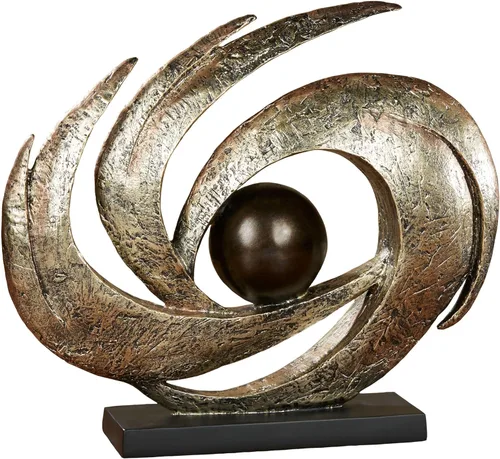 Touch of Class Movimiento Terrestre Contemporáneo – Oro Envejecido – Escultura de Mesa Arte Decorativo – Estética Abstracta Moderna, Diseño de