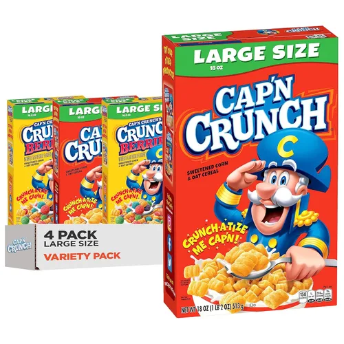 Miniatura 11 de Cap'n Crunch Cereales, paquete variado de 3 sabores, cajas de tamaño grande, (paquete de 4)