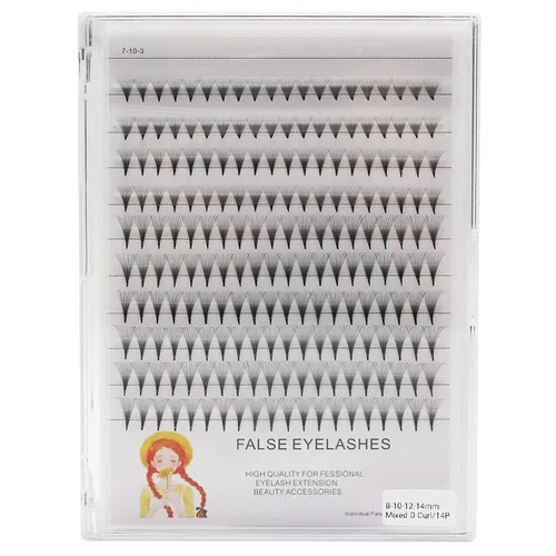Miniatura 4 de Extensiones de pestañas postizas preamde 14D, rizado D, mezcla de 8-10-0.472-0.551 in/10-12-0.551-0.630 in/12-0.551-0.630 in/12-0.551-0.630 in