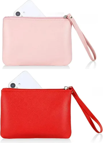 Miniatura 28 de Paquete de 2 pequeñas bolsas de maquillaje con cremallera para bolso, lápiz labial, organizador de maquillaje de viaje para mujeres, productos Negro