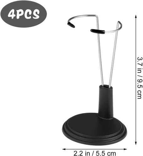 Miniatura 2 de TOYANDONA 4pcs Adjustable Doll Stands for 4 - 6.8 Inches: Black Plastic Doll Holders Action Figure Stands for Mini Bears Collectible Photography