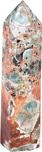 Miniatura 32 de AMOYSTONE Varita de obelisco hexagonal septario natural, torre de cristal curativo, 6 caras, pulida de 1.7 a 2 libras para reiki, chakra, regalos