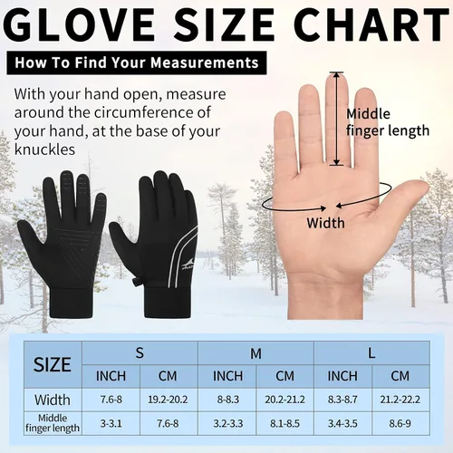 Miniatura 6 de Achiou Guantes de invierno para correr para hombres y mujeres, guantes ligeros para pantalla táctil, forros, guantes térmicos cálidos para ciclismo