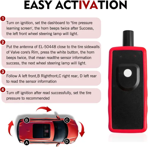 Miniatura 4 de Herramienta de Recuperación TPMS, Herramienta de Activación del Sensor de Presión de Neumáticos, EL-50449 TPMS Compatible con Ford/Lincoln/Mercury
