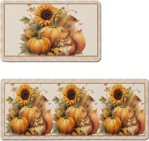 Miniatura 6 de Tapete de baño vintage de Acción de Gracias para bañera, antideslizante, de secado rápido y absorbente, de tierra de diatomeas, fregadero