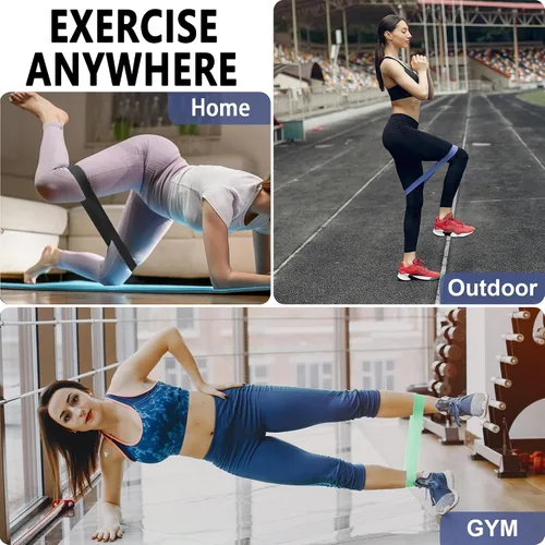 Miniatura 5 de Bandas de resistencia para entrenamiento, juego de 5 bandas elásticas para ejercicio con guía de entrenamiento y bolsa de transporte, bandas