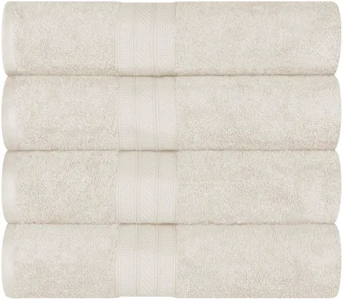 Miniatura 76 de Superior Juego de 2 toallas de baño de fibra larga 100% algodón peinado de 27.64 oz/m², para baño, ducha, cocina, súper suave, afelpado, altamente