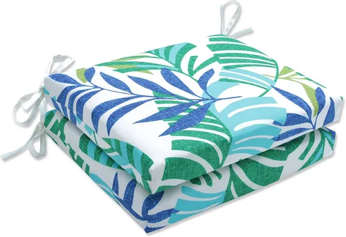 Miniatura 6 de Pillow Perfect Cojines de asiento de esquina cuadrados para exteriores e interiores, 16 x 18.5 pulgadas, selva verde con hojas exuberantes, 2 Selva