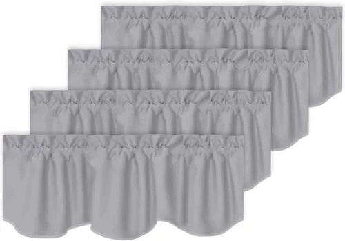 Miniatura 10 de Turquoize - Cenefa opaca para ventanas de cocina/baño/sala de estar/dormitorio con aislamiento térmico, cenefa festoneada con bolsillo para Aqua