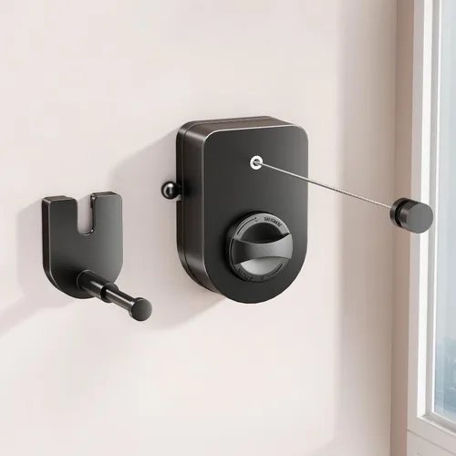 CICUFY Tendedero retráctil para interiores, línea de ropa que no se hunde al aire libre, tendedero resistente de 13.7 pies con varilla telescópica