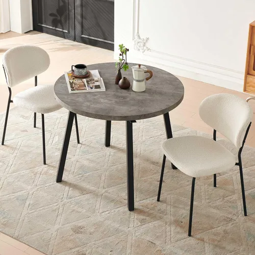 Miniatura 21 de Homedot Juego de 2 sillas de comedor tapizadas negras, modernas sillas de cocina de mediados de siglo tapizadas con cojín acolchado para comedor