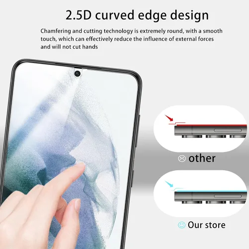 Miniatura 3 de Diseñado para Samsung Galaxy S21 + Plus 5G Protector de pantalla de vidrio templado 2-Pack Película protectora de lente de cámara 2-Pack