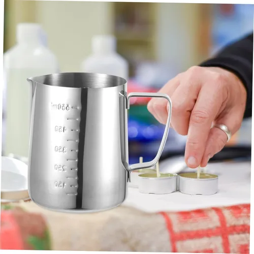 Miniatura 4 de Healifty Jarra de acero inoxidable de 21 onzas para hacer velas y derretir cera con diseño resistente al calor