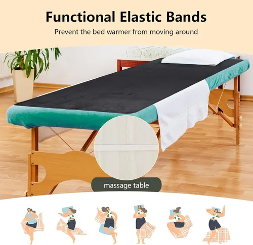 Miniatura 8 de Giantex Protector de colchón eléctrico con calefacción, calentador de cama de 71 x 30 pulgadas con 5 niveles de calefacción, temporizador de 8