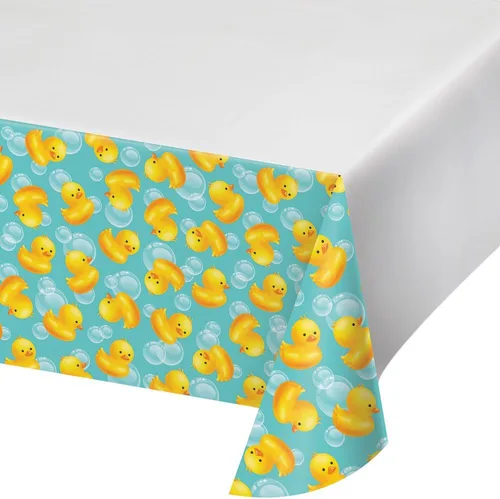 Creative Converting Mantel de plástico con estampado de bordes, baño de burbujas, suministros para fiestas, 54 x 102 pulgadas, multicolor, 1 unidad