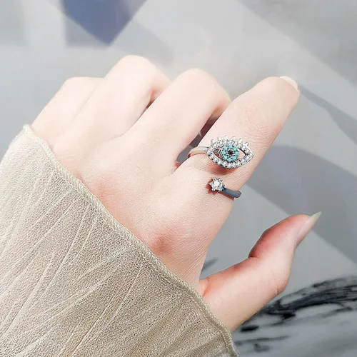 Miniatura 58 de Anillo de plata 925, anillos de plata ajustables para mujer, anillos de pulgar abiertos, anillos de circonio, anillos ajustables, anillos abiertos