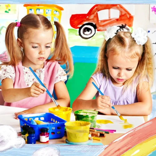 Miniatura 6 de Crtiin 60 pinceles planos para pintura acrílica, pinceles grandes de pintura acrílica a granel, pinceles de pintura de artista para acuarela, Azul