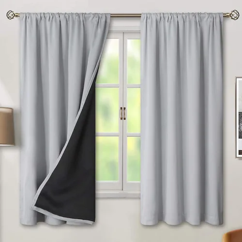 Miniatura 70 de BGment - Cortinas opacas para sala de estar de 63 pulgadas de largo, juego de 2 paneles, cortinas para oscurecer toda la habitación, cortinas