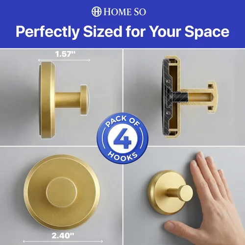 Miniatura 7 de HOME SO Ganchos con ventosa para toallas de ducha y baño, paquete de 4 – Ganchos de ventosa para colgar toallas, batas y abrigos – azulejos, puerta