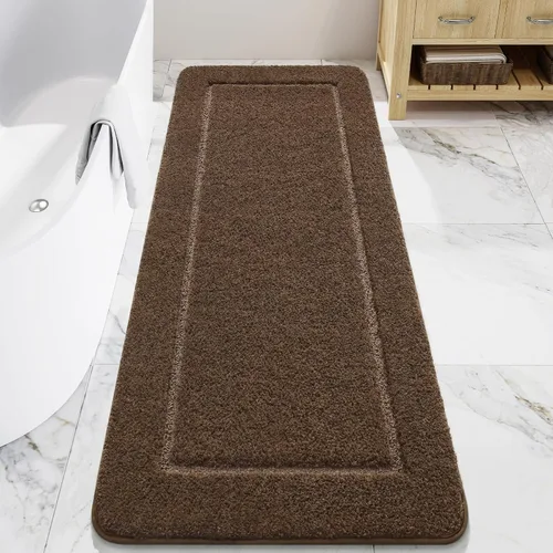 Miniatura 21 de LOCHAS Alfombras de baño, alfombra larga de baño de 24" x 60", alfombra antideslizante lavable para baño, alfombra suave y gruesa absorbente