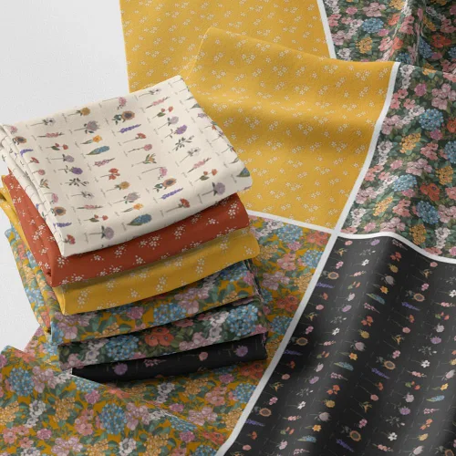 Miniatura 84 de Paquete de tela de algodón de color sólido, 50 cuadrados precortados (8 x 8 x 8 pulgadas), 100% algodón, 120 GSM, fabricado en Türkiye