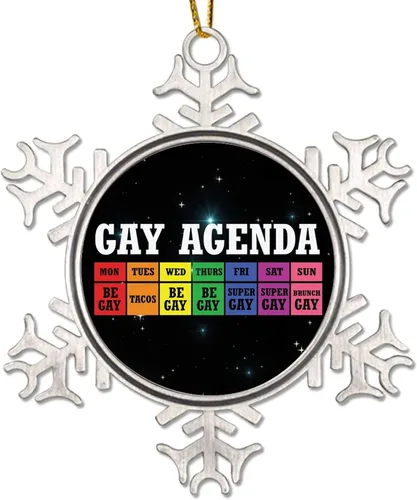 Miniatura 12 de Human Kind Be Both - Adorno para árbol de Navidad, bisexual, arco iris, orgullo, gay, LGBTQ, copo de nieve pansexual, colgante de árbol de Navidad
