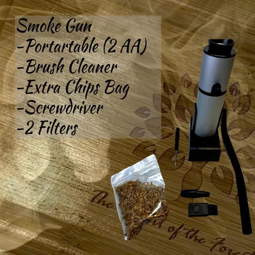 Miniatura 7 de Kit de ahumador de cóctel – Kit de ahumador de whisky con pistola de ahumar, bandeja de alimentos y chips de madera – 6 sabores incluidos – Elegante