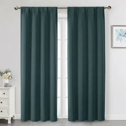 Miniatura 51 de Cortinas opacas para dormitorio, sala de estar, juego de 2 paneles de 54 pulgadas de largo, cortinas de oscurecimiento de habitación con aislamiento
