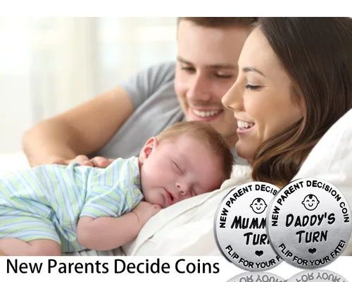 Miniatura 3 de Regalos divertidos para papá y mamá, moneda divertida para tomar decisiones, nuevo regalo de bebé para padres, mamá, papá, embarazo, mujeres