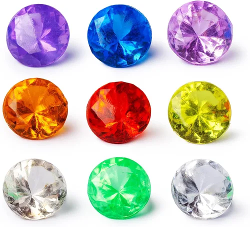 Entervending Gemas acrílicas - Paquete de 21.16 oz de joyas falsas, Plástico