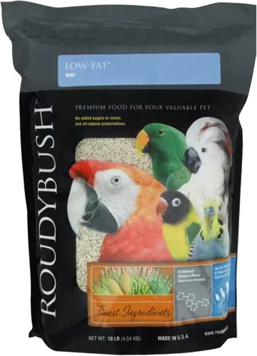 RoudyBush Alimento bajo en grasa para pájaros y pollitos adultos, comida diaria para aves, pellets hechos con maíz, trigo y soja, pellets bajos en
