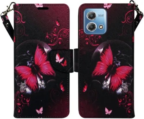 Miniatura 11 de Zase Funda para teléfono Moto G Stylus 5G (2023) para mujer, de piel sintética, diseño bonito con correa para la muñeca, ranura para tarjeta