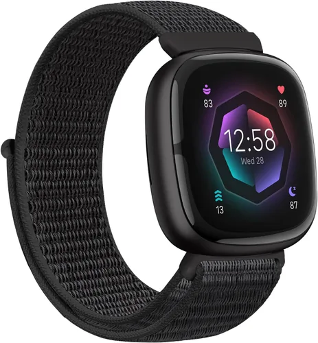 Miniatura 13 de Correas de nailon compatibles con Fitbit Versa 4/Sense 2/Versa 3/Fitbit Sense, correa de repuesto ajustable deportiva suave transpirable