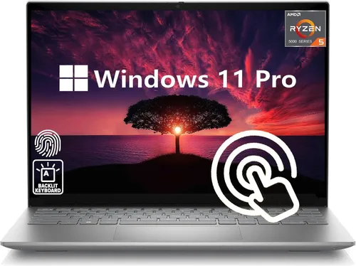 Dell Inspiron - Laptop empresarial FHD de 14 pulgadas con pantalla táctil, AMD Ryzen 5 5625U (6 núcleos, hasta 4.3 GHz), 16 GB de RAM, 512 GB SSD,
