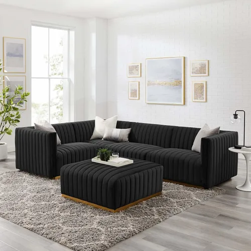 Miniatura 59 de Modway Conjure Seccional, Oro Negro