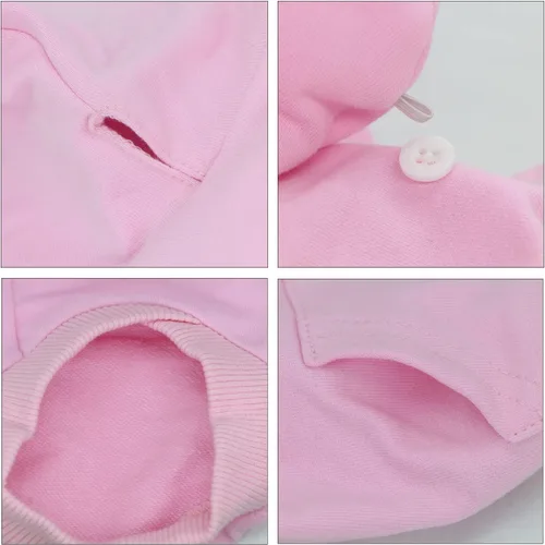 Miniatura 5 de LOPHIPETS Sudaderas con Capucha de Algodón para Perros para Perros Pequeños Chihuahua Ropa para Cachorros Abrigo para Clima Frío-Rosa/S Rosado