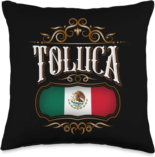 Toluca Estado De México Vintage Mexico design Toluca Estado De México con Bandera Mexicana - Almohada (16 x 16 pulgadas), multicolor