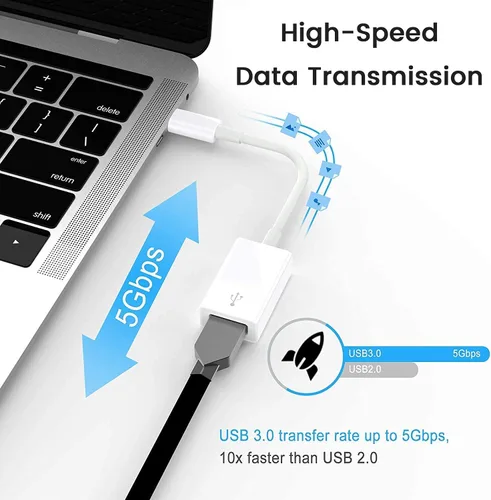 Miniatura 3 de Adaptador USB C a USB [2 unidades], tipo C macho a USB 3.0 hembra OTG Cable Thunderbolt3 a USB adaptador Conveter compatible con MacBook Pro/Air