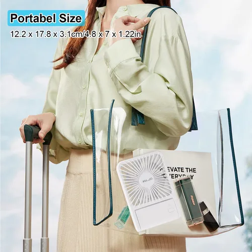 Miniatura 6 de ELZO Ventilador de viaje, mini ventilador de escritorio plegable, funciona con pilas, 3 velocidades ajustables de inclinación de 225°, ventilador