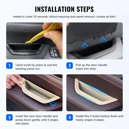 Miniatura 6 de para BMW X3 X4 Funda de Reposabrazos de Puerta, Moldura de Tirador de Manija de Puerta Interior del Automóvil, Moldura del Contenedor del Lado