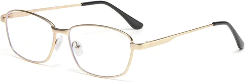 Miniatura 10 de LJCZKA Lentes rectangulares con bloqueo de luz azul para hombres y mujeres, marco de metal cuadrado, anteojos antifatiga ocular clásica