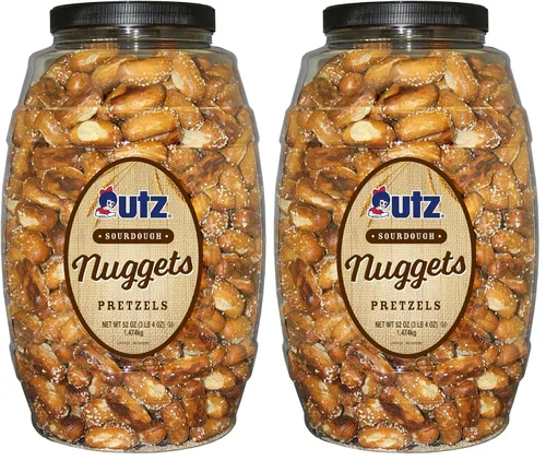 Miniatura 11 de UTZ Pretzels duros de masa madre rotos a la antigua, barril de 64 onzas, torsión clásica de nudo de pretzel grande y grueso, pretzel crujiente