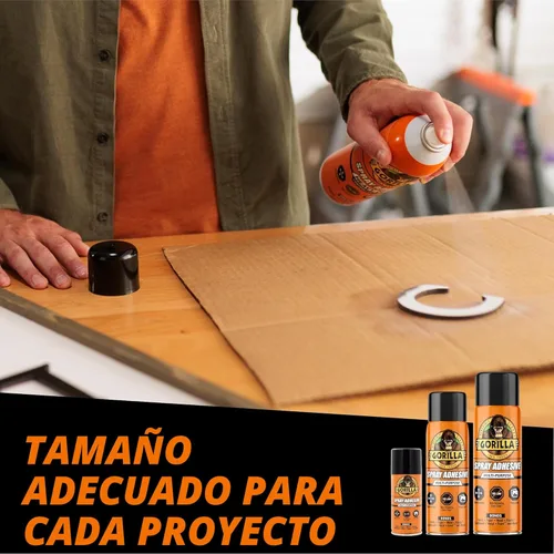 Miniatura 4 de Gorilla Adhesivo en aerosol resistente, pegamento transparente, 14 onzas (paquete de 1), multiusos con boquilla cómoda para interiores o exteriores