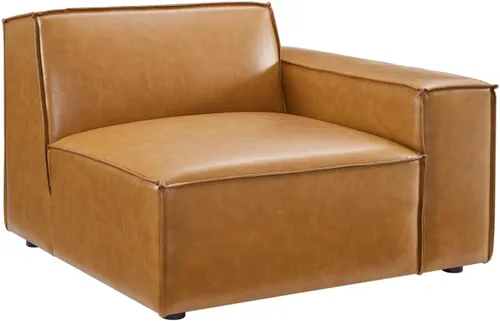 Miniatura 8 de Modway Restore - Sofá seccional de cuero vegano de 6 piezas en color marrón