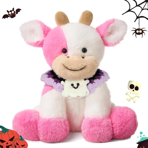 Miniatura 11 de Hopearl Adorable Vaca de Peluche, Juguetes de Vaca Flexible Suave, Animales de Peluche, Regalos de Cumpleaños Lindos para Niños, Niñas, Niños