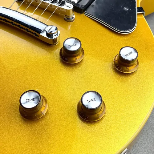 Miniatura 3 de FLEOR 18 splines 2T2V Juego de perillas de control de velocidad de plástico ámbar sombrero estilo perilla Fit LP SG Guitar Asia Import Guitar Bass