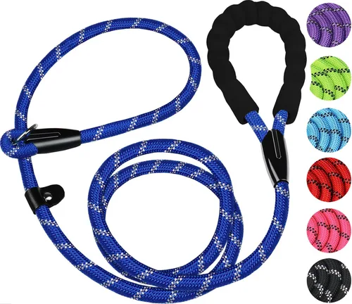 Miniatura 9 de Correa para perro de 3.9 pies, duradera, de alta calidad, resistente, con mango acolchado cómodo e hilos altamente reflectantes para perros Negro