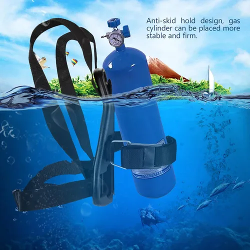 Miniatura 5 de Correa de tanque de buceo ajustable, diseño antideslizante estable para soporte seguro de botella de oxígeno, accesorio de buceo duradero