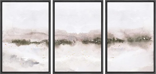 Miniatura 142 de SIGNWIN Lienzo enmarcado para pared, juego de arte tranquilo con reflejo de lago, acuarela, montaña y agua, ilustraciones modernas, arte abstracto