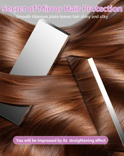 Miniatura 8 de 7MAGIC Alisadora de Cabello Nano Titanio, Plancha Plana de 1.7" de Ancho para Todo Tipo de Cabello, Alisadora de Cabello con 5 Temperaturas, Plancha